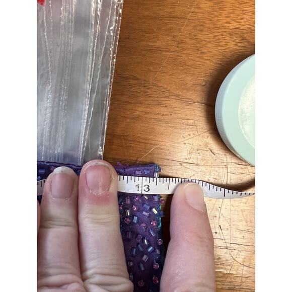 Vintage Alyce Maxi Gown Dress Sz 4 Purple Y2K Goth Whimsigoth 90S Beaded Lace Up - Picture 10 of 16